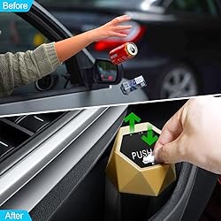 2PCS Car Trash Can with Lid, Mini Portable Auto