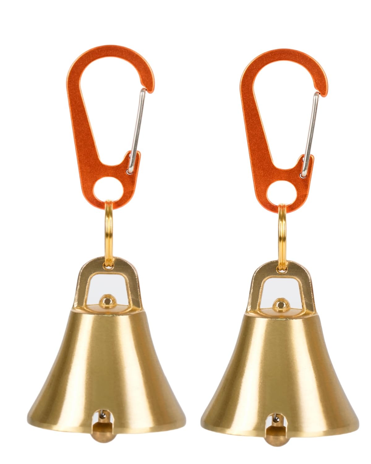 熊鈴 消音機能付き 真鍮製 熊よけ鈴 【プロ登山家推奨】 大音量 驱熊铃 熊よけベル 登山 鈴 トレッキング 山歩き ハイキング 山菜取り 熊 鈴 ベル (Orange-Orange) の商品画像