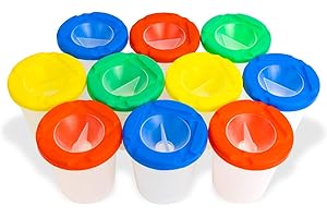 Hygloss Lot de 10 pots de peinture anti-déversement, couleurs assorties