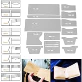 SMTHOME 13X Clear Acrylic Wallet Pattern Stencil Template Drawings Set Leather Hand Craft DIY Tool