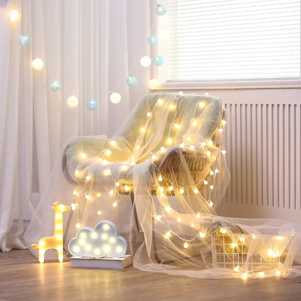 FPEAOB Globe String Lights Battery Powered 80 LED 10M Warm White Fairy String Light Waterproof Decoration for Bedroom Christmas Xmas Tree Wedding Garden Party - Image 3
