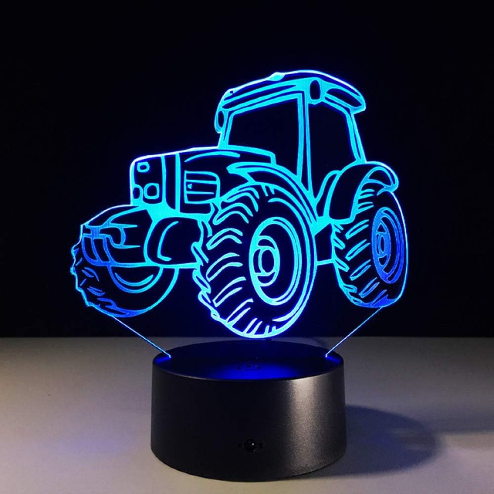 Wangzj Excavator Giant Shovel Tractor Cement Mixer Hoisting Vehicle Truck 3D Led Lamp Kids Night Light Truck Style 3D Led Light/Modeling 11 [Energy Class A++]