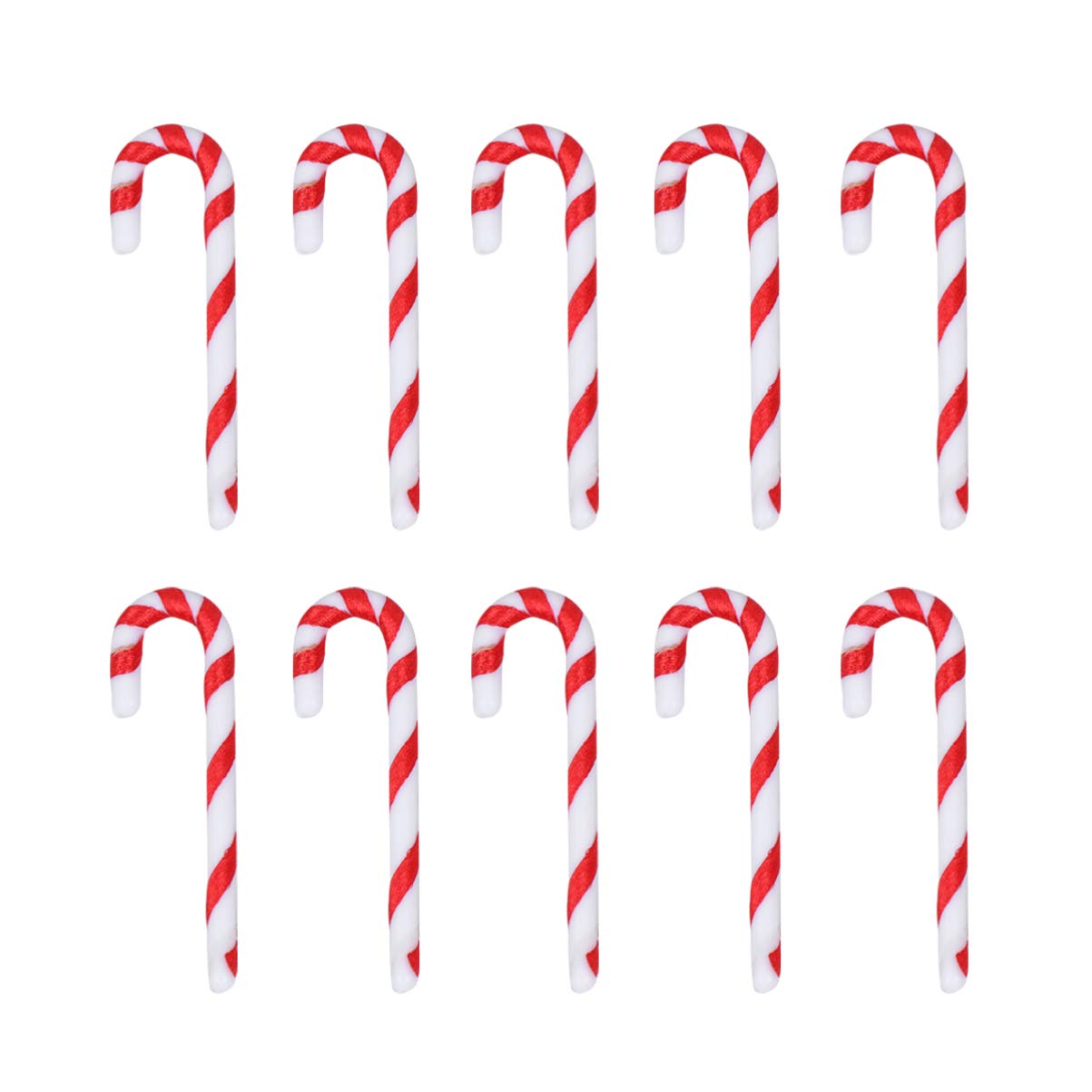 NUOBESTY Christmas Crutch Hanging Pendant with Ribbon 2In Decorative Candy Cane Ornament for Xmas Tree Holiday Party Decor 50Pcs