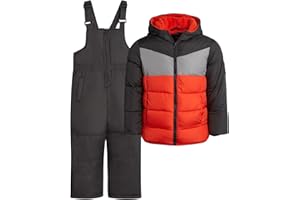 iXtreme Boys Snowsuit Set - 2 Piece Wind & Winter Resistant Insulated Ski Jacket and Snow Bibs Overalls for Boys