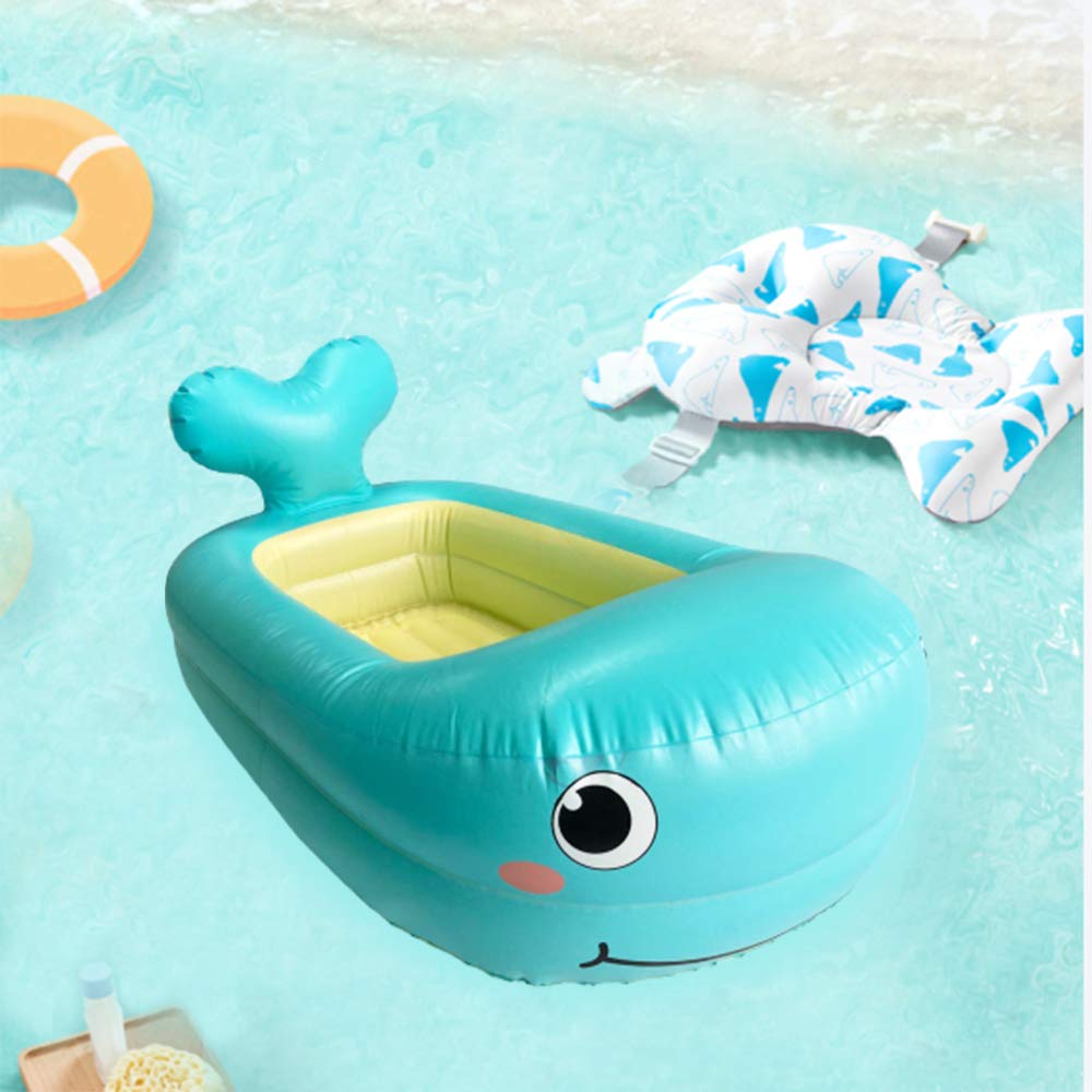 QDH Baby Tub for Infants Portable Inflatable Baby Bathtub Blue Whale Baby Bath for Newborn No Slip Foldable Baby Travel Essential Toddler Baby Shower Gifts in Indoor & Outdoor, 0-12 Months : Baby