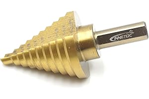 Inton 3/8 Shank Titanium Step Drill Bit, 1/4' to 1-3/8' in 1/8' Increments |10 Steps by Inton Enterprise