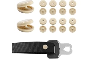 YTFRL 10 Sets Seat Belt Button Stop, Plastic Car Safety Belt Stopper Prevent Buckle from Sliding Down, No Welding Required Snap-on Seatbelt Stop Clips for Cars Trucks Motorcycles (Beige)