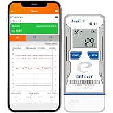Elitech Bluetooth Temperature Data Logger FDA Standards, Reusable Recorder | Shadow Data 32000 Points, Auto PDF/CSV Report, for Windows/MacOS, Refrigerator Thermometer LogEt5B-T, -22~158&deg;F