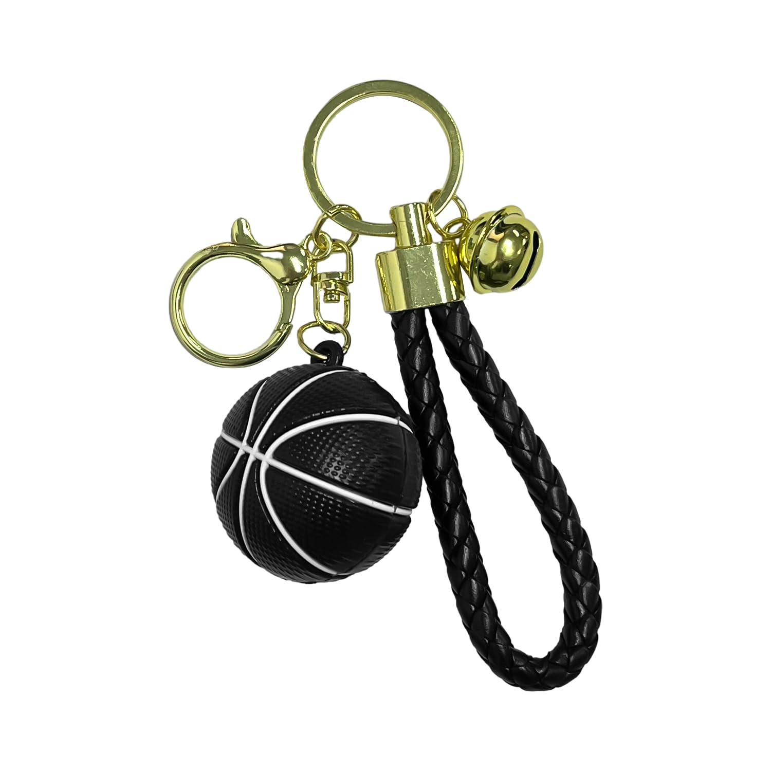 OAAO 1 Pc Basketball Keychain, Basketball Decorative Pendant, Personalized Funny Keychain, Novelty Keychain, Silicone Basketball Keychain, Gift for Boys (Black)