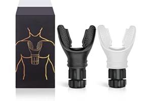 kuword 2Pcs Exercise Trainer,Portable Adjustable Mouth and Muscle Trainer for Daily Fitness Training, Outdoor Exercise,Yoga Easy to Clean and use for Normal Care & Exercise.White&Black