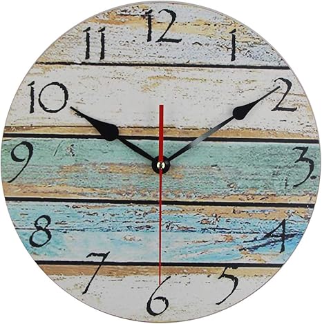 Amazon Co Jp 壁掛け時計14インチ壁掛け時計サイレント非カチカチ素朴なローマ数字木製ラウンド家の装飾壁掛け時計ヴィンテージフランス語時計家のダイニングルームのすべての部屋のキッチンオフィス ホーム キッチン