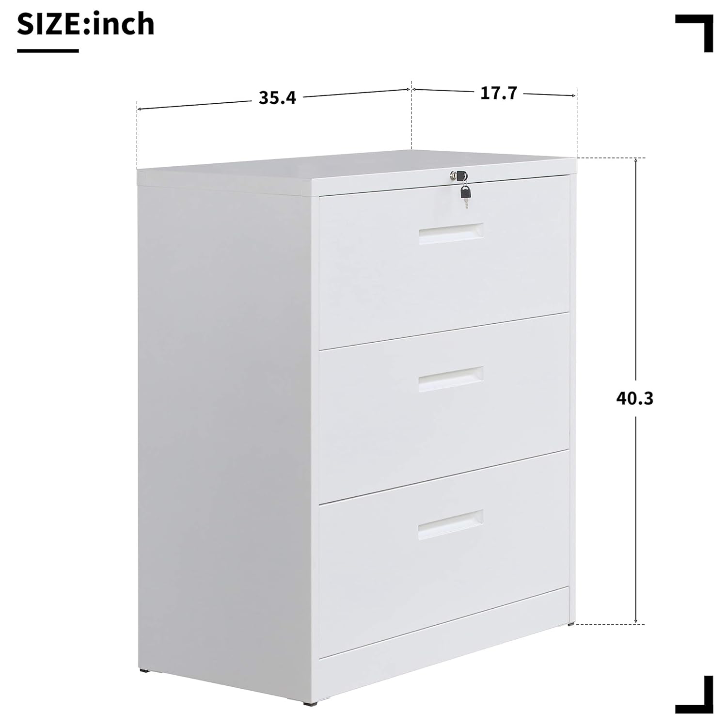 Black Lonma Modernluxe Lateral File Cabinet Lockable Metal Heavy Duty 3 Drawer Lateral File Cabinet Lateral File Cabinets