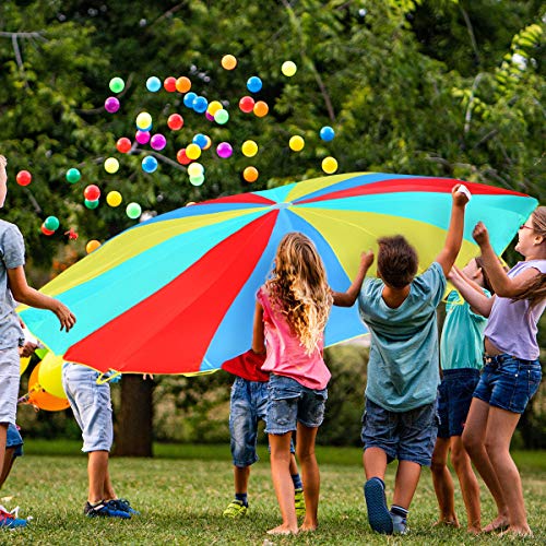 image for Goplus Kids Parachute Folded & Colorful Parachute Tent Toys Multifunct