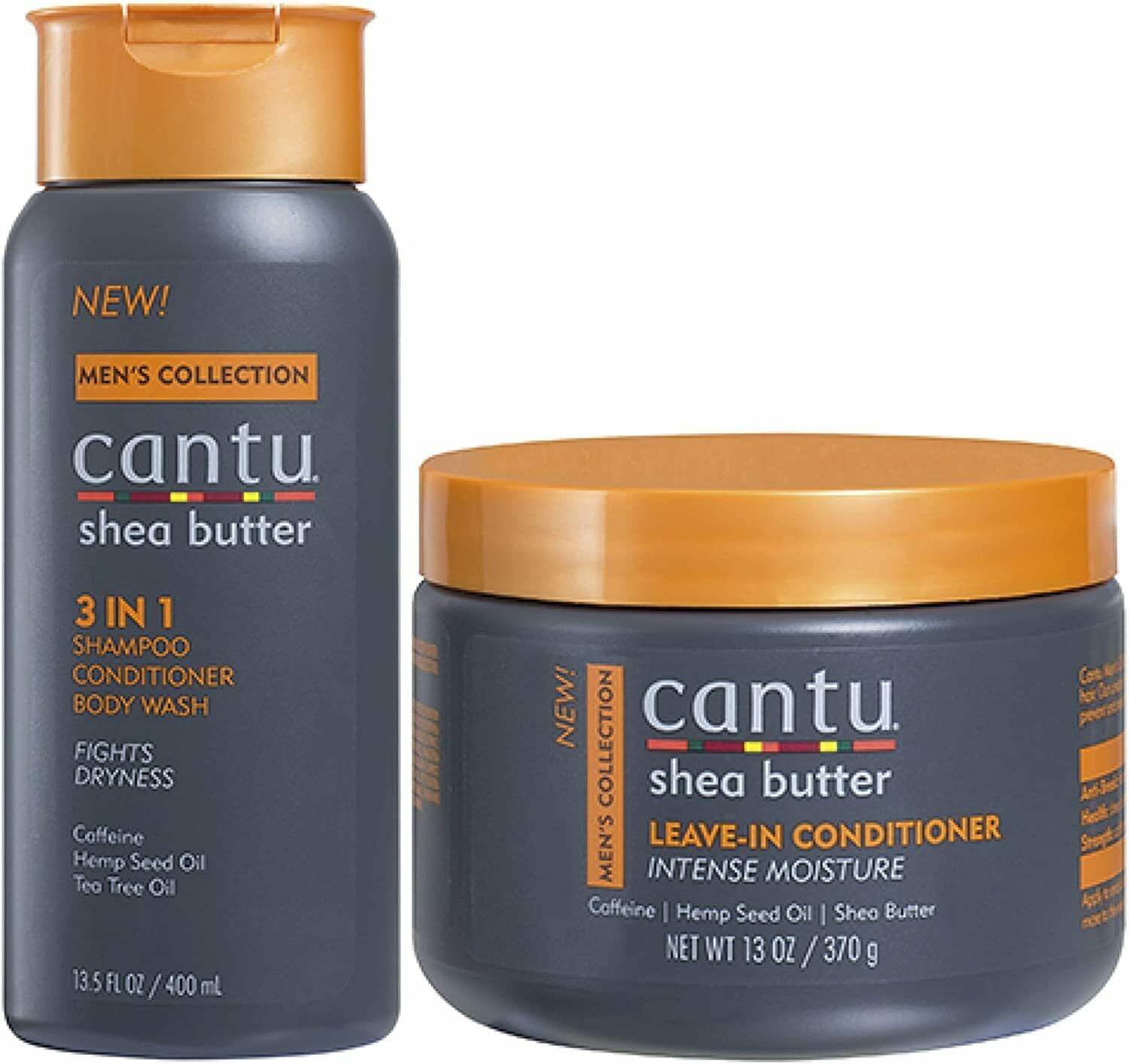 Cantu Men's 3-in-1 Shampoo Conditioner Bodywash 13.5oz with Leave in Conditioner 13oz