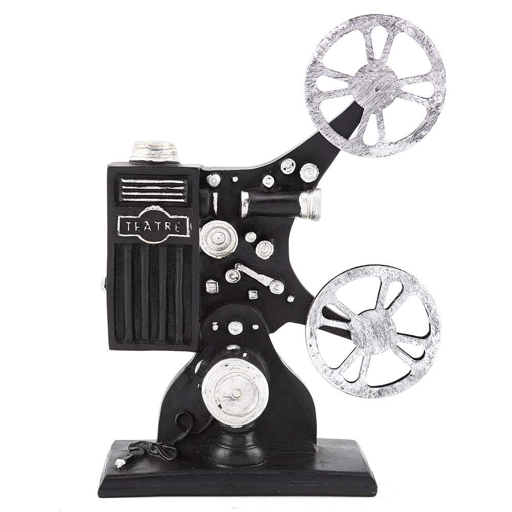 AUNMAS Film Projector Model, 23.5 x 14 x 6cm Resin Vintage Resin Movie Film Projector Model Figurine Figure Props Home Decor Collectible Sculpture Ornament Photo Prop Figurine Figure Props Home Decor