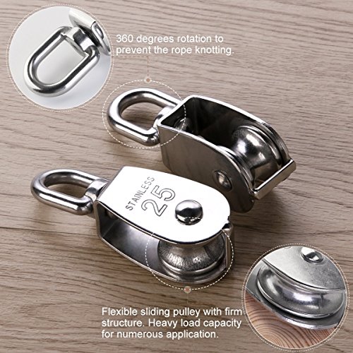 image for PYJR M25 Pulley, 25MM Single Pulley Block in 304 Stainless Steel Rolle