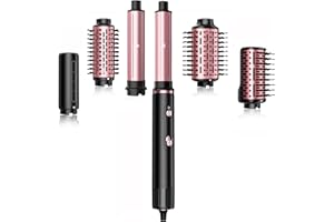 SKIMI Hair Dryer Brush and Blow Dry Brush, Multi-Hot Air Styler with 110000RPM Brushless Motor, Hot Air Brush for Fast Drying Curling Volumizing Straightening&Styling, High-Speed (Black&Rose Gold)