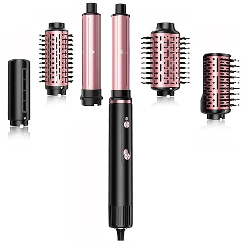 SKIMI Hair Dryer Brush and Blow Dry Brush, Multi-Hot Air Styler with 110000RPM Brushless Motor, Hot Air Brush for Fast Drying Curling Volumizing Straightening & Styling, High-Speed (Black&Rose Gold)