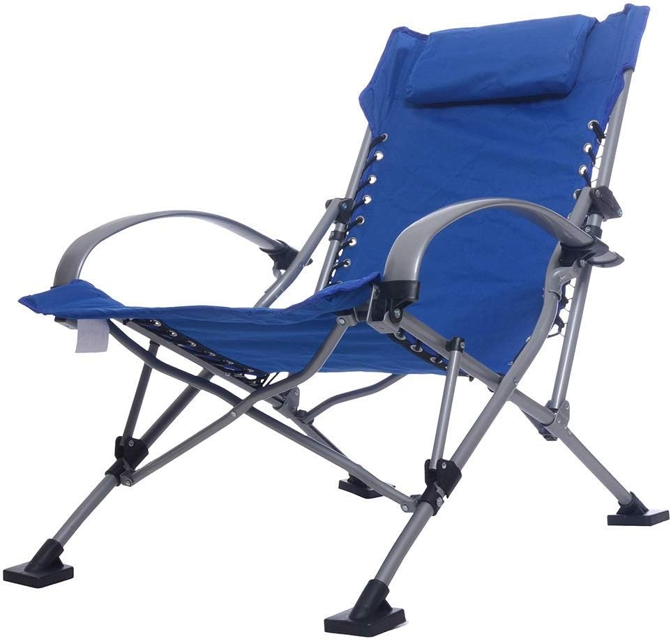 Hxx Folding Chair Recliner Outdoor Leisure Chair Napping Chair Portable