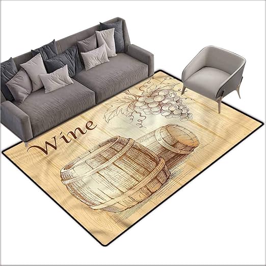 Amazon Com Rug Bathroom Mat Wine Barrels Bunch Of Grapes 48 X 72