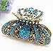 Vintage Blue color Swarovski Crystal Butterfly Hair Claw Clip 89