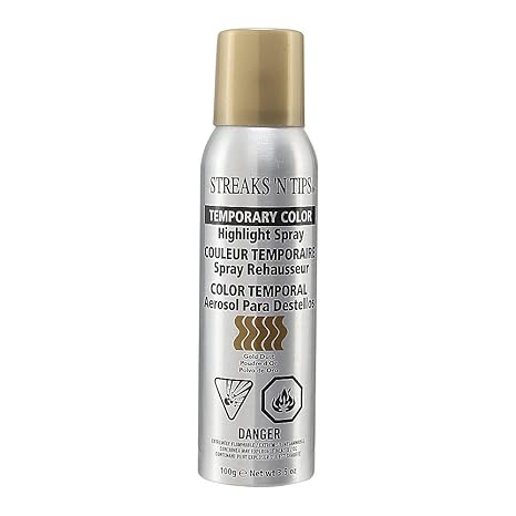 Amazon Com Streaks N Tips Gold Dust Temporary Spray On Hair