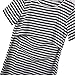 Women Breastfeeding Shirt Striped Patchwork Short Sleeve Maternity Breastfeeding and Nursing Tops (Black, M)