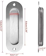 Bestgle 2pk Oval Flush Door Pull Handles Stainless Steel Recessed Sliding view 3