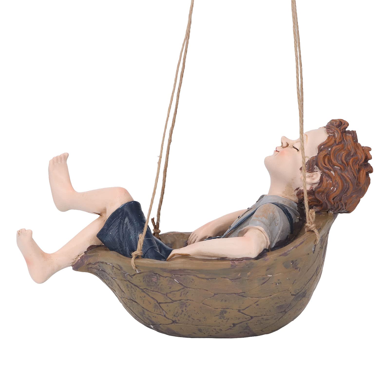 Hanging Boy Statue Tree Hanging Ornament Novelty Garden Ornament Swing Indoor Outdoor Sculpture Statue Art Decoration Statues for Home, Tree, Yard, Patio, Garden