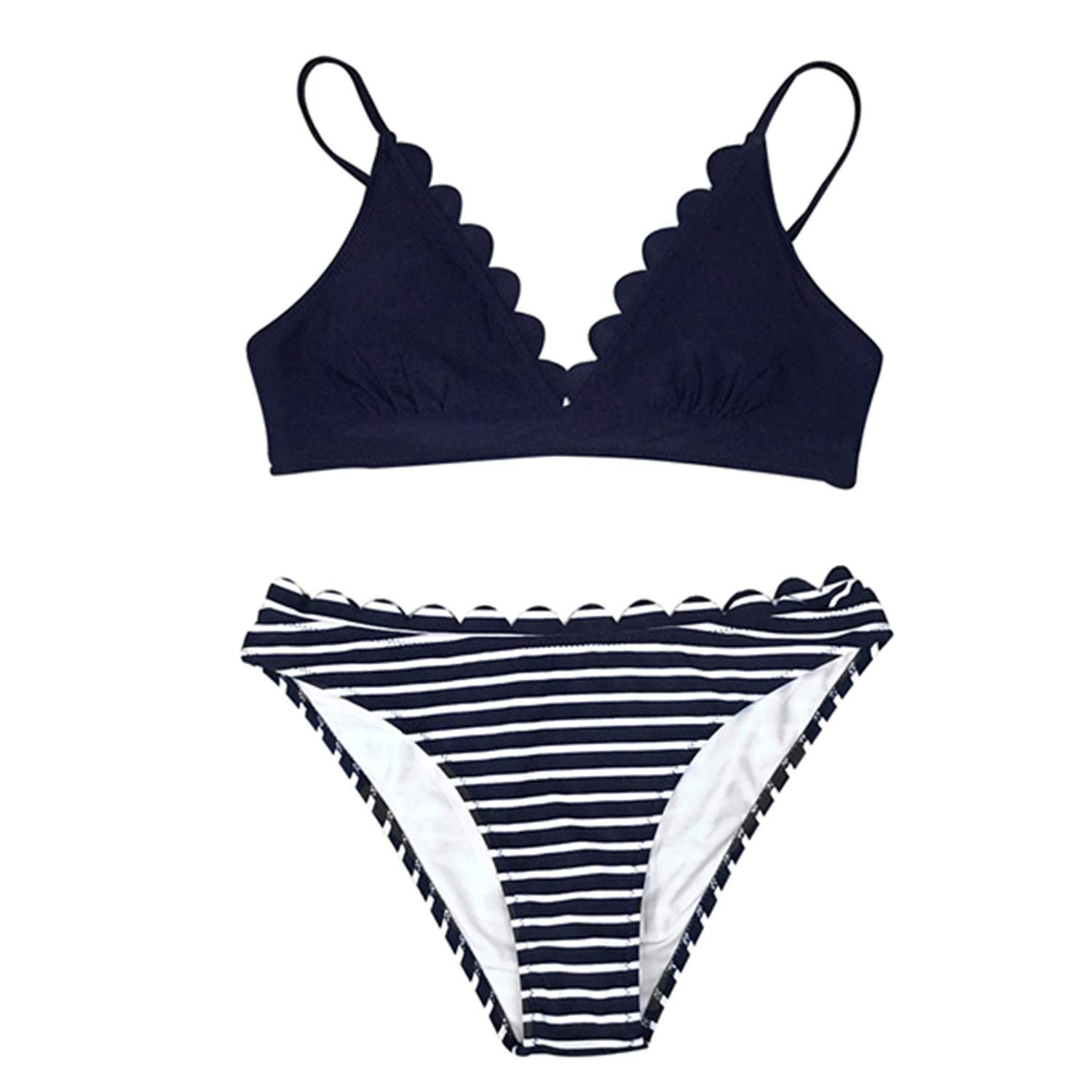 green scalloped bikini