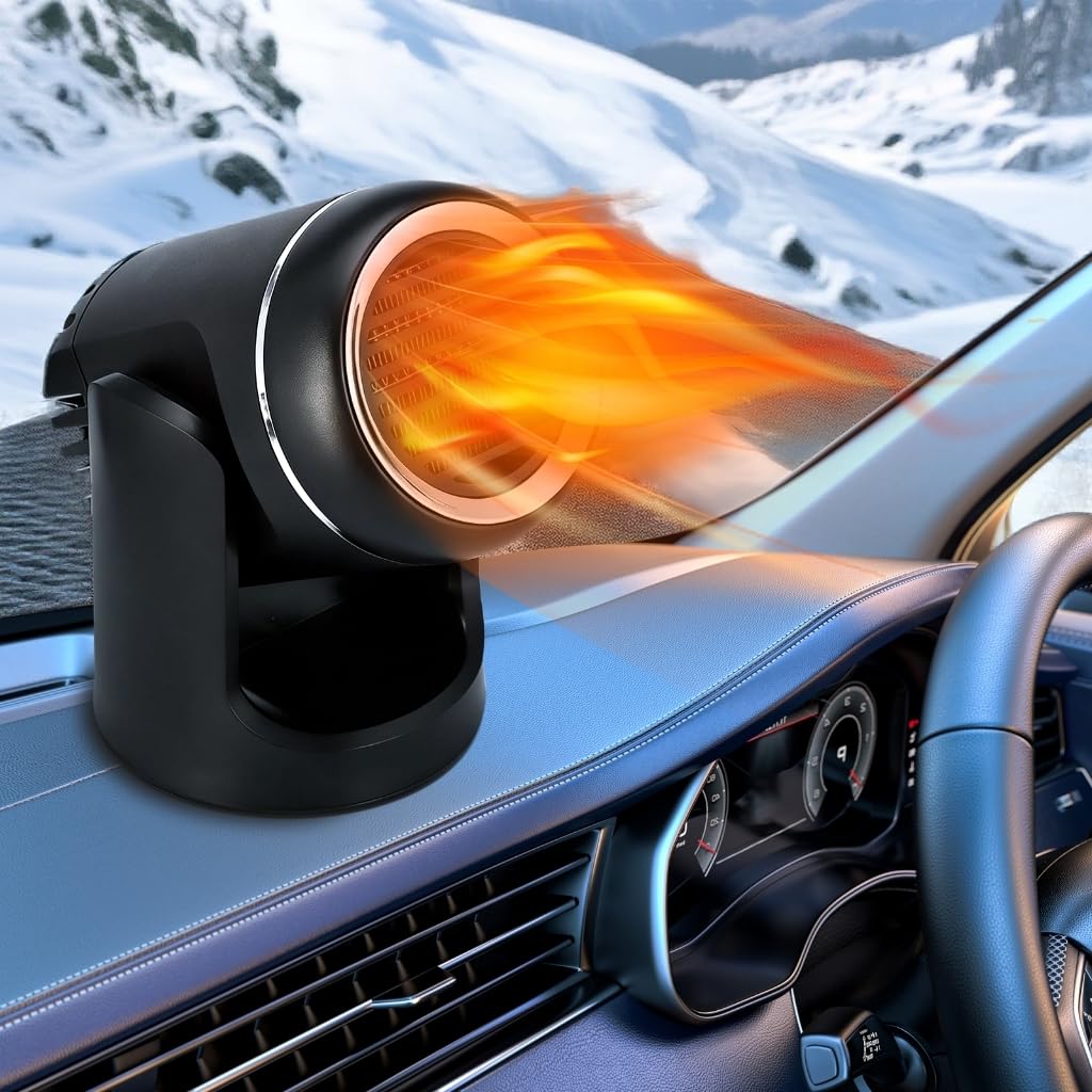 Photo 1 of 12V 150W Portable Car Heater with Quick-Start Heating, 360-Degree Rotary Defroster and Fast Demisting Cooling Air Purify,Small and portable