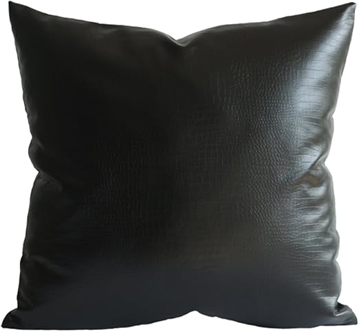 Amazon Com Kdays Faux Leather Crocodile Black Pillow Cover Throw