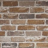 Okydoky Brown Brick Peel Stick Wallpaper Self Adhesive Vinyl Waterproof Vintage view 6