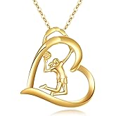 DOVRAN 14K Solid Gold Basketball Necklace Basketball Pendant Sports Jewelry Gifts for Women Men