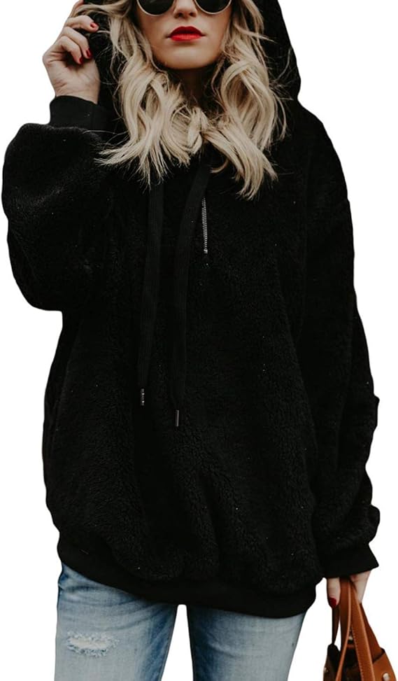 black furry hoodie