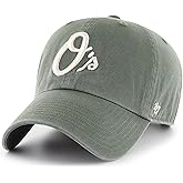 47 Brand MLB Moss Green Primary Logo Clean Up Adjustable Strap Baseball Cap Hat, Adult One Size Fits All
