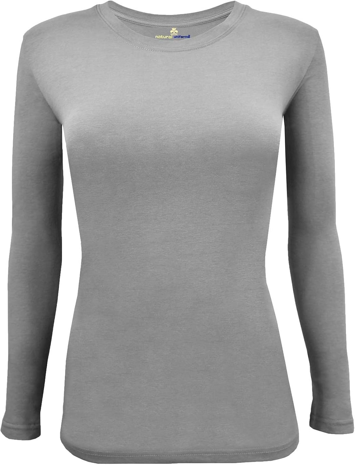 Natural Uniforms Women's Under Scrub Tee Crew Neck Long Sleeve T-Shirt at  Women’s Clothing store