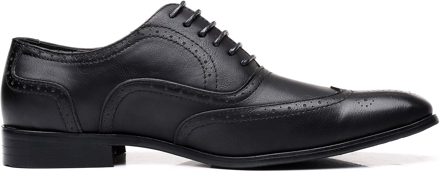 Jumuland Mens Business Leather Dress Shoes Classic Modern Pointed Toe Lace up Oxford for Men