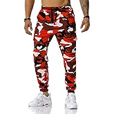 TOONRAIN Camo Cargo Pants Cargo Jeans for Men Casual Drawstring Sweatpants Camouflage Joggers Trouser with Pockets