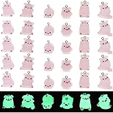 vokoko 36Pcs Luminous Mini Resin Pig Charms Pink Pig Pendants Glow in the Dark Luminous Animal Charms for Jewelry Making Necklace Bracelet Earrings Keychain DIY Craft
