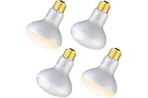FIVEAGE 75W Reptile Heat Lamp Bulb/Light, UVA Basking Spot Heat Lamp Sun Light White Bulb for Bearded Dragon Lizard Tortoise Turtle, Reptiles & Amphibians-4 Pack