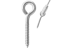14 Pack 304 Stainless Steel Screw Eyes,Heavy Duty Screw in Eye Hooks Ring, Yoga & Brazilian Hammocks, Swing Chair, Indoor & O