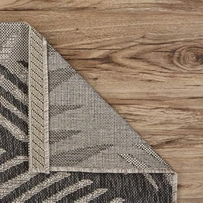 LR Home Captiva Shaded Palms Indoor/Outdoor Area Rug, 5' x 7', Beige/Black 61trKqjvPaL