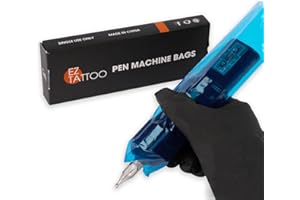 EZTAT2 EZ Tattoo Machine Covers - 200pcs (2.4 inch X 7 inch) Disposable Tattoo Pen Machine Bags Blue Cartridge Machine Sleeves for Wireless Battery Tattoo Pen Machine (Blue)