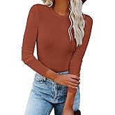 REVETRO Women's Long Sleeve Shirts Fall Crewneck Tshirt Slim Fit Basic Tee Shirt Y2k Going Out Tops…