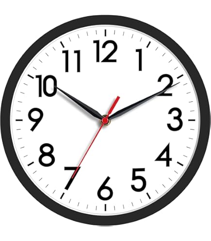 Amazon.com: Quartz Wall Clock Slimline - Plastic Frame - 12