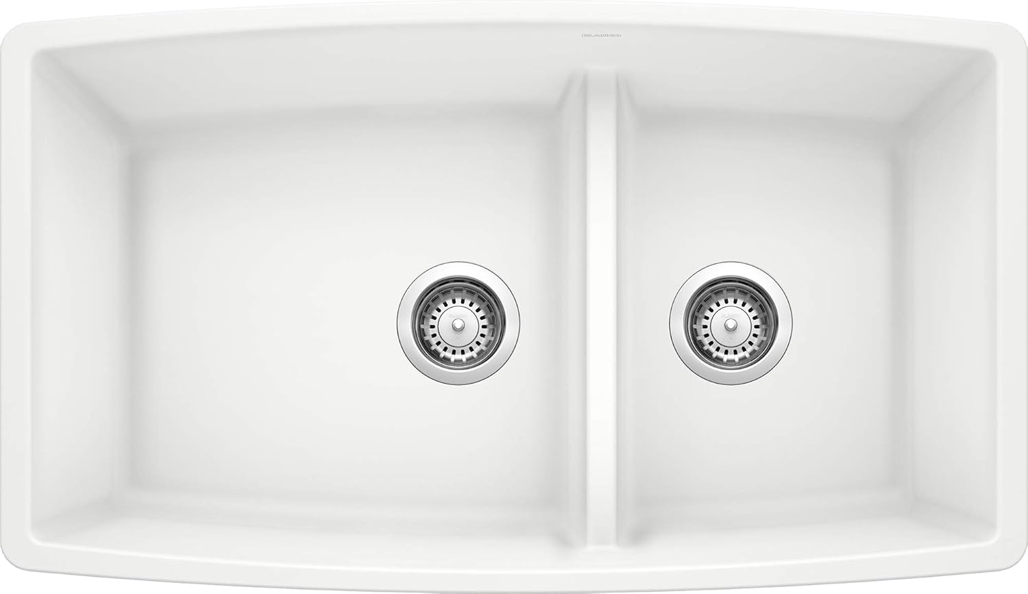 Blanco White 441310 Performa Silgranit 60 40 Double Bowl Undermount Kitchen Sink With Low Divide Medium Double Bowl Sinks Amazon Com