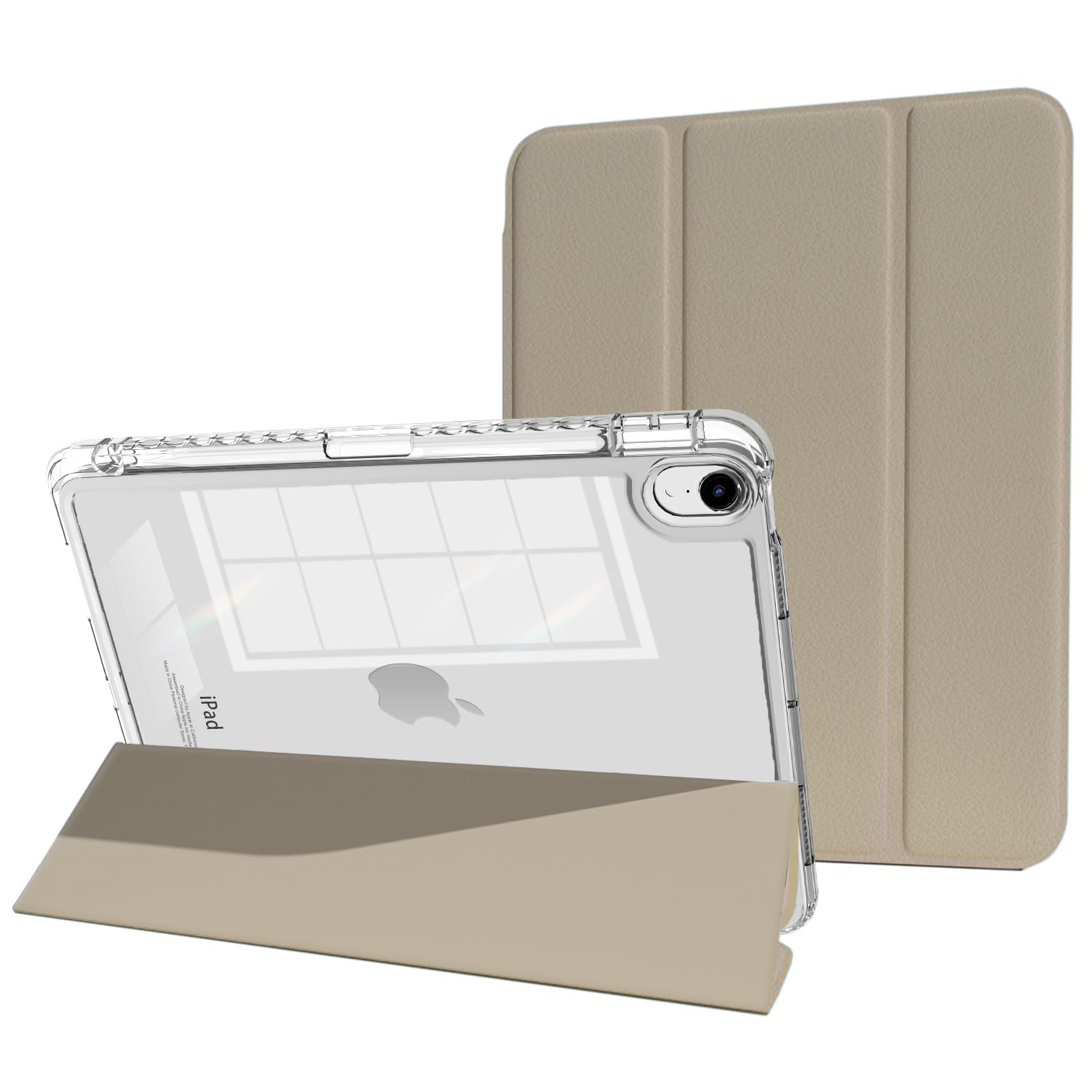 Photo 1 of MYGROO for iPad Air 11 inch M3/2(2025/2024),iPad Air 5th Generation case 2022 with Pencil Holder, Air 4th Gen case,Slim Smart Cover with Clear Shell for iPad Air6th Case,Oat Coffee