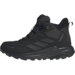 adidas Mens Terrex Anylander Leather Mid Climaproof Traxion Hiking Sneakers Shoes - Brown