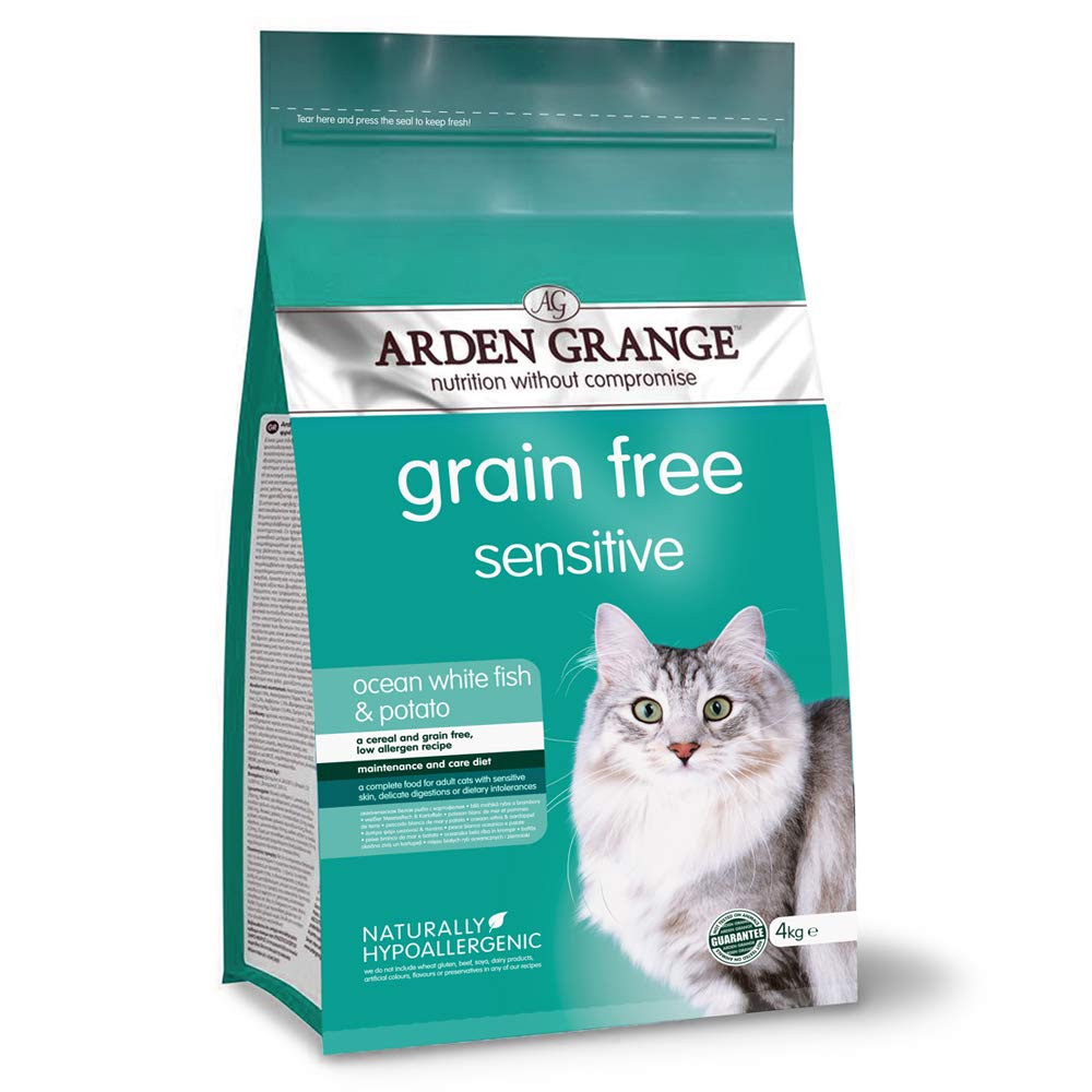 Arden Grange Adult Dry Cat Food Sensitive, Fish, 4 kg, Small, Pack of 3